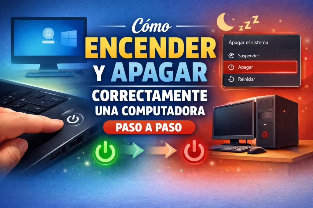 cómo encender una computadora paso a paso